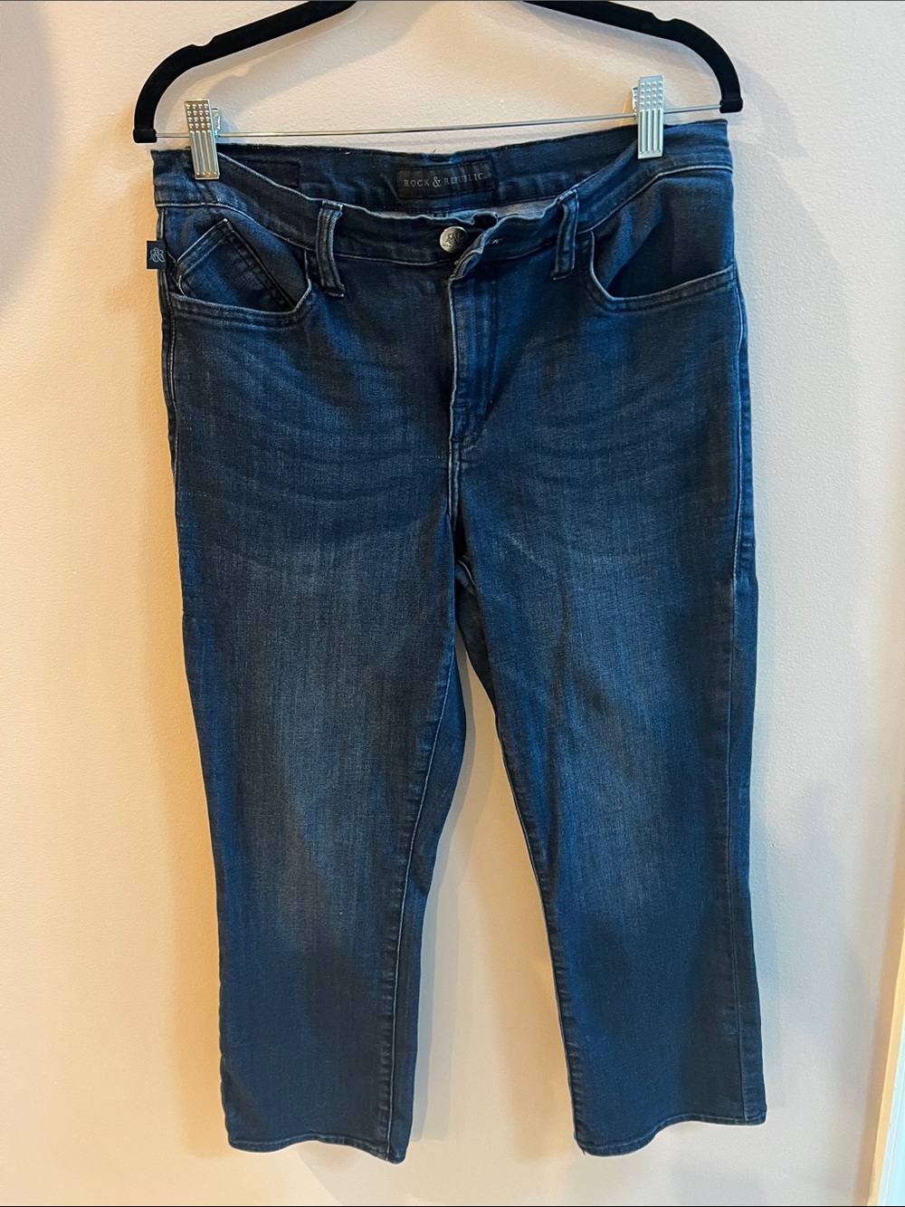 Rock & Republic Indigo Cropped Denim Jeans Size 12
